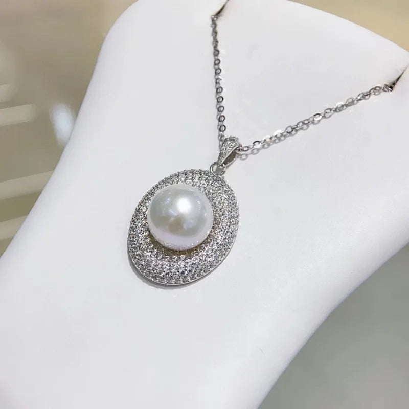 Fine 11-12mm Natural Sea Genuine Pearl Pendants Design Free Shipping for Women Wedding Jewelry 925 Sterling Silver