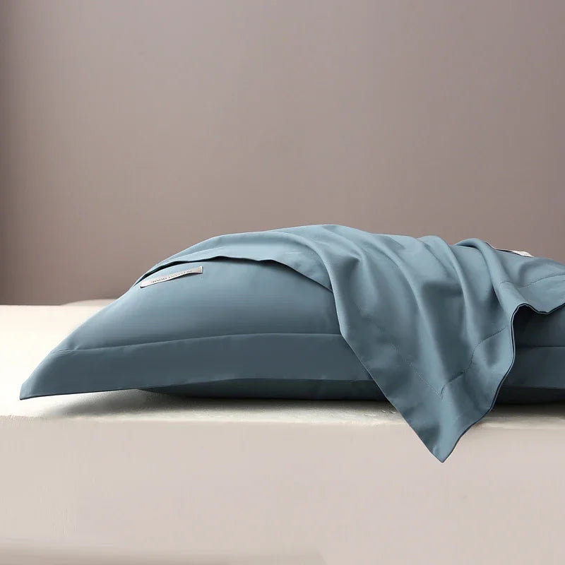 Solid Color Pillow Case Long Staple Cotton Pillowcase Washable Envelope Style Pillow Protector Cover For Bedroom Sleeping