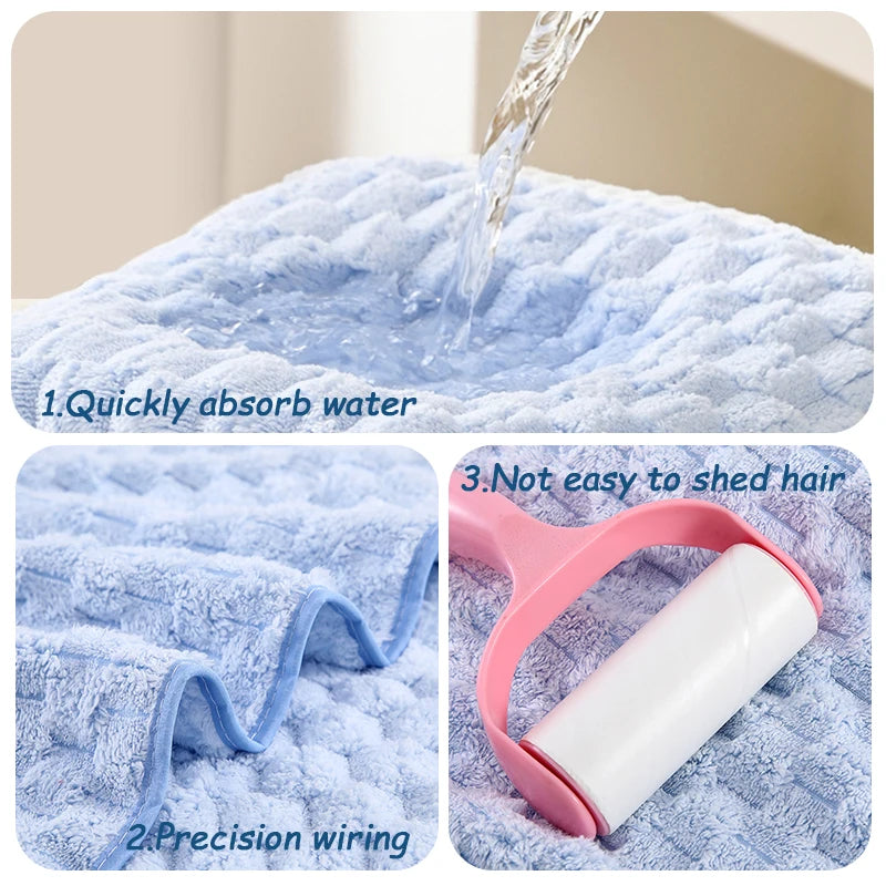 Coral Cloud Velvet Towel Thickened Bath Strong Water Absorption Microfiber Quick-drying Skin-friendly Face Wash Towel