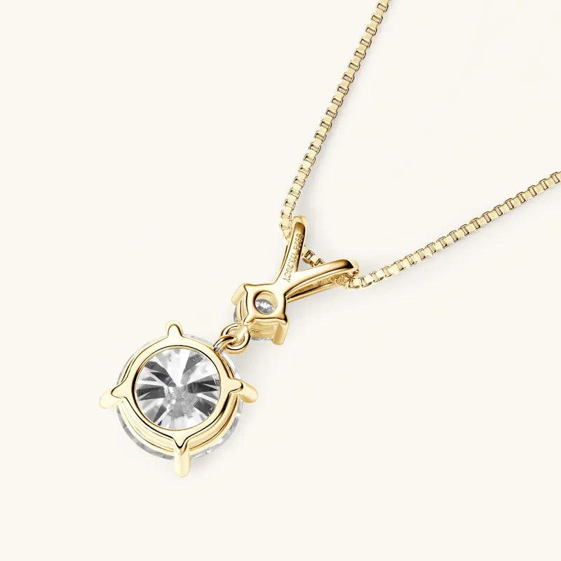 IOGOU 6.5mm/8mm/9mm D VVS1 All Moissanite Diamond Round Pendant Necklace for Women Engagement Luxury Sterling Silver 925 Jewelry