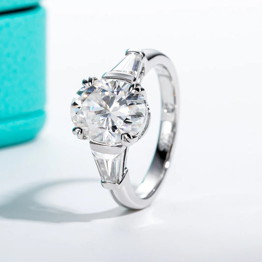 AnuJewel 3.8cttw Oval Cut D Color Moissanite Diamond Engagement 925 Sterling Silver Rings For Women Jewelry Wholesale