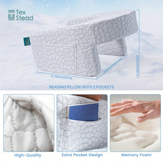 Reading Pillow for Gaming, Extra Large Arm Rest Pillow for Adult, Memory Foam Bed Rest Pillow for Reading, Working,with Rem,1 PC