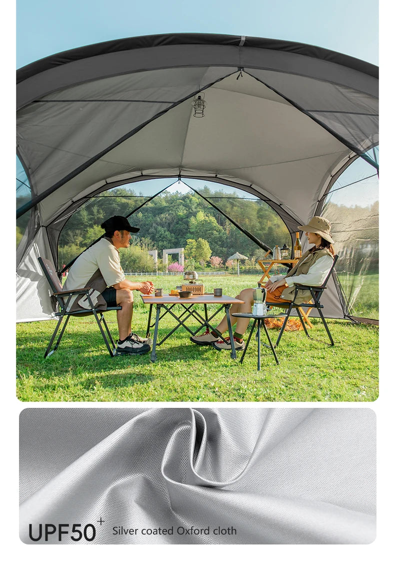BISINNA Outdoor Camping Dome Tent Luxury Large Round Canopy Silver-coated Garden Awning Family Picnic Pergola Tent