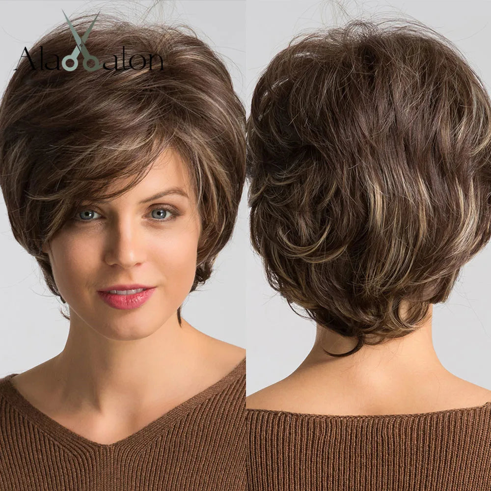 Peluca corta con mechas: estilo, elegancia y comodidad