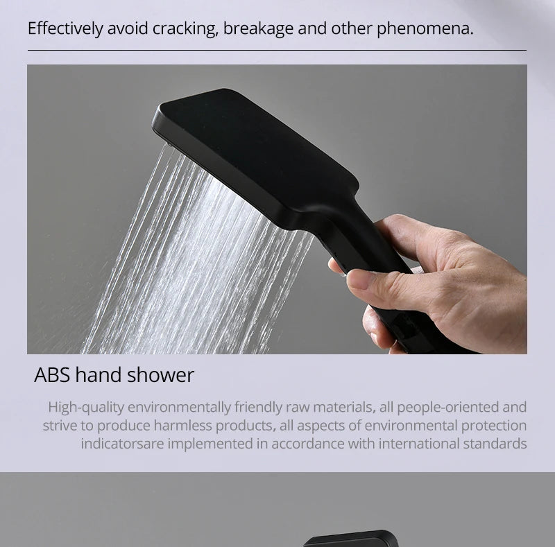 Bathroom 20inch 50x50cm Shower Head Panel Faucet Rain Mist Laterfal Jets Thermostatic Valve Mixer System SPA Massage Set