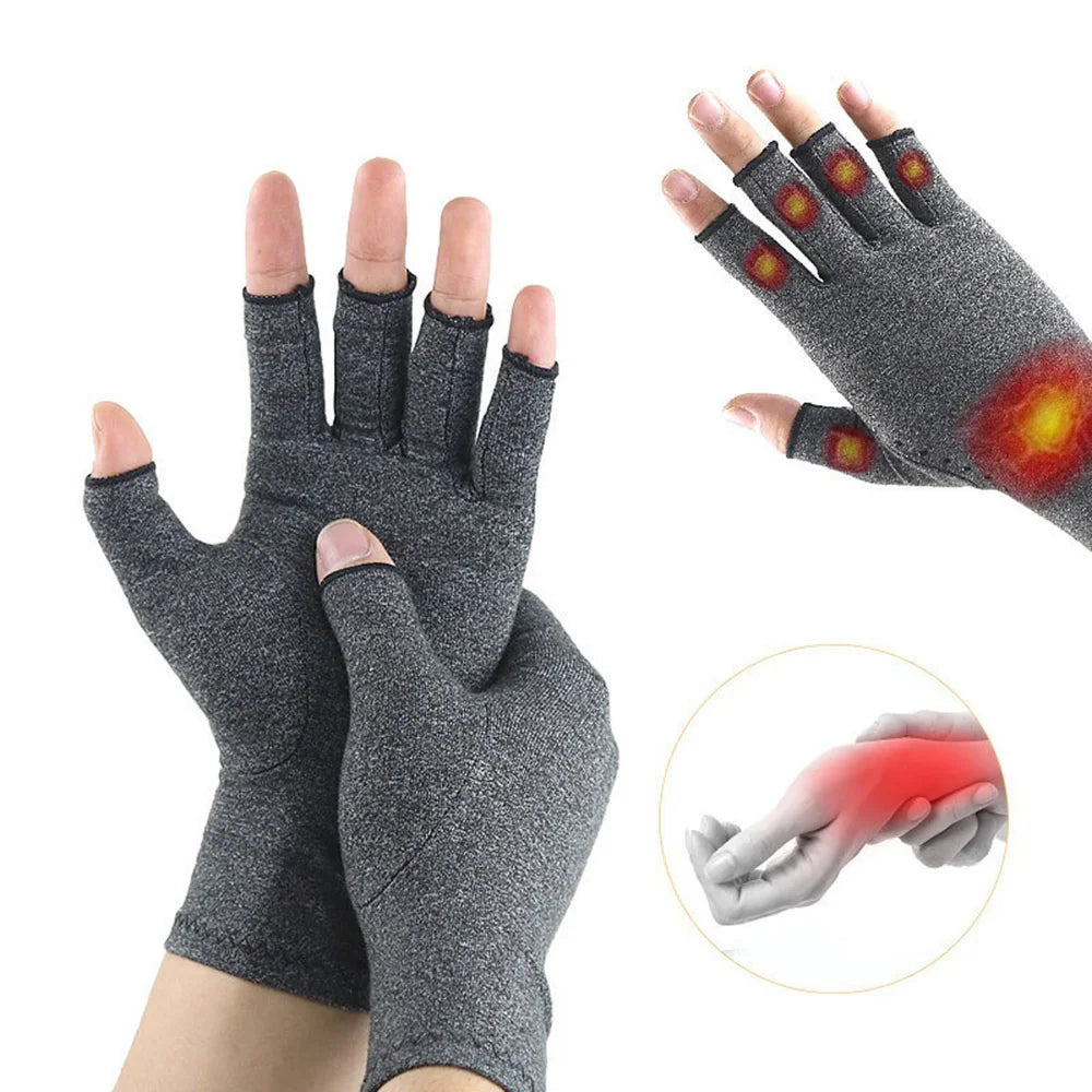 1 Pair Compression Arthritis Gloves Premium Arthritic Joint Pain Relief Hand Gloves Therapy Open Fingers Compression Gloves