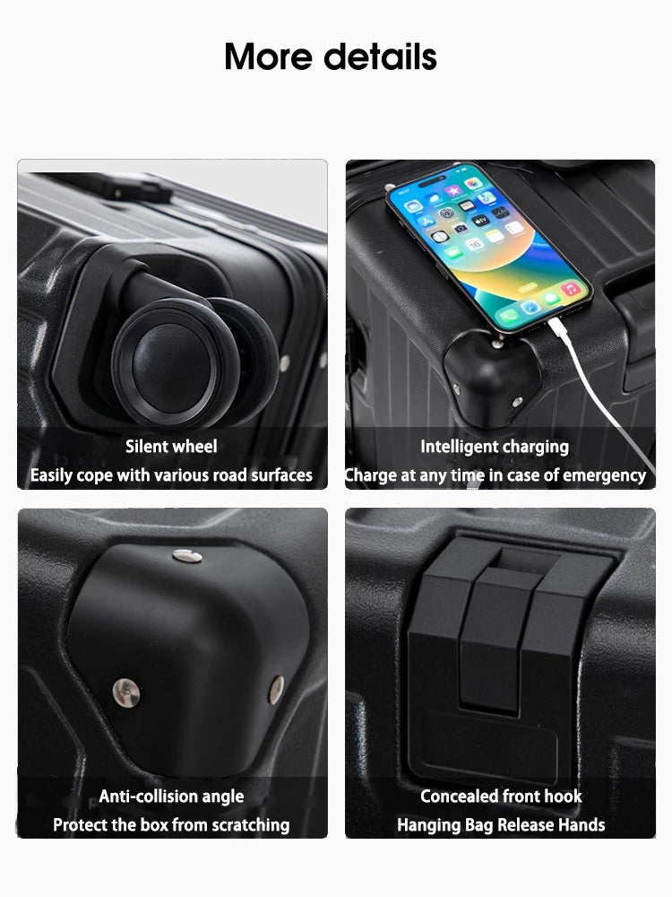 Hard Shell Carry-On Suitcase Rolling Travel Luggage with Spinner Wheels 20 24 26 28 30 Inch Large Capacity Durable Luggage
