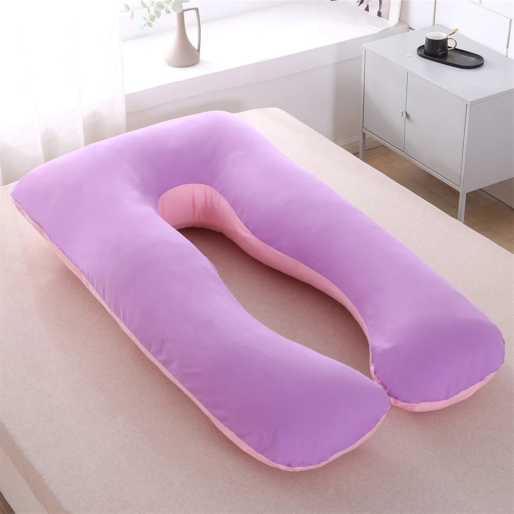 Full Body Support U-Shaped Pillow Cotton Pillowcase Comfy Breathable Pillow Case For Living Room U-shaped nap pillow Case