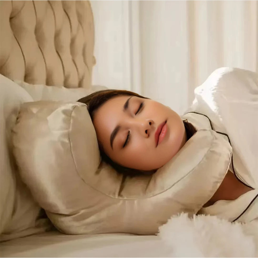 Face Pillow + Free White Satin Pillowcase! Beauty Sleep, Anti Wrinkles-Aging, Back Sleep