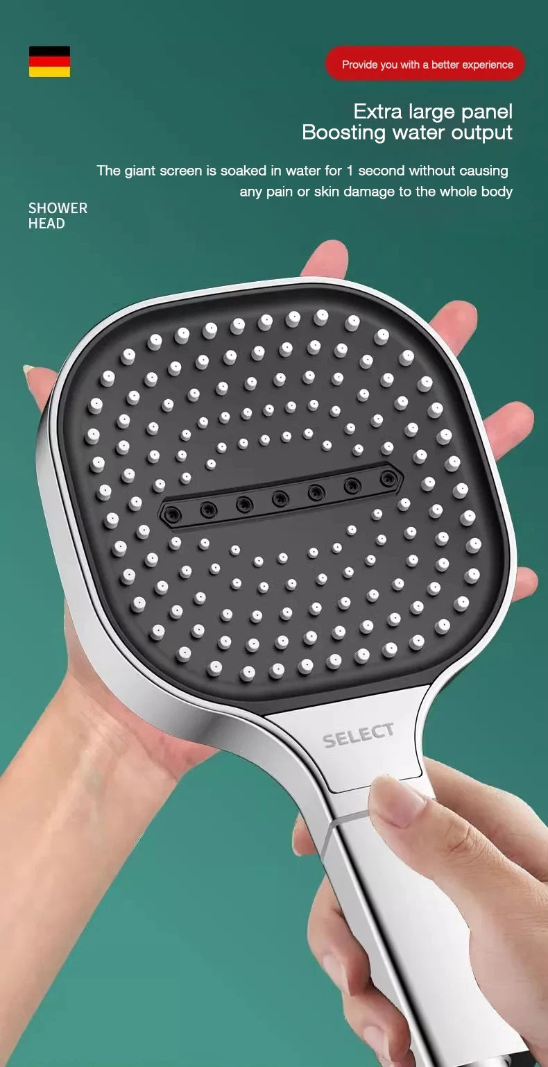 13cm Large Panel Nozzle 3 Modes Shower Shower Head High Pressure Water Massage Shower Head With Filter Element Sets