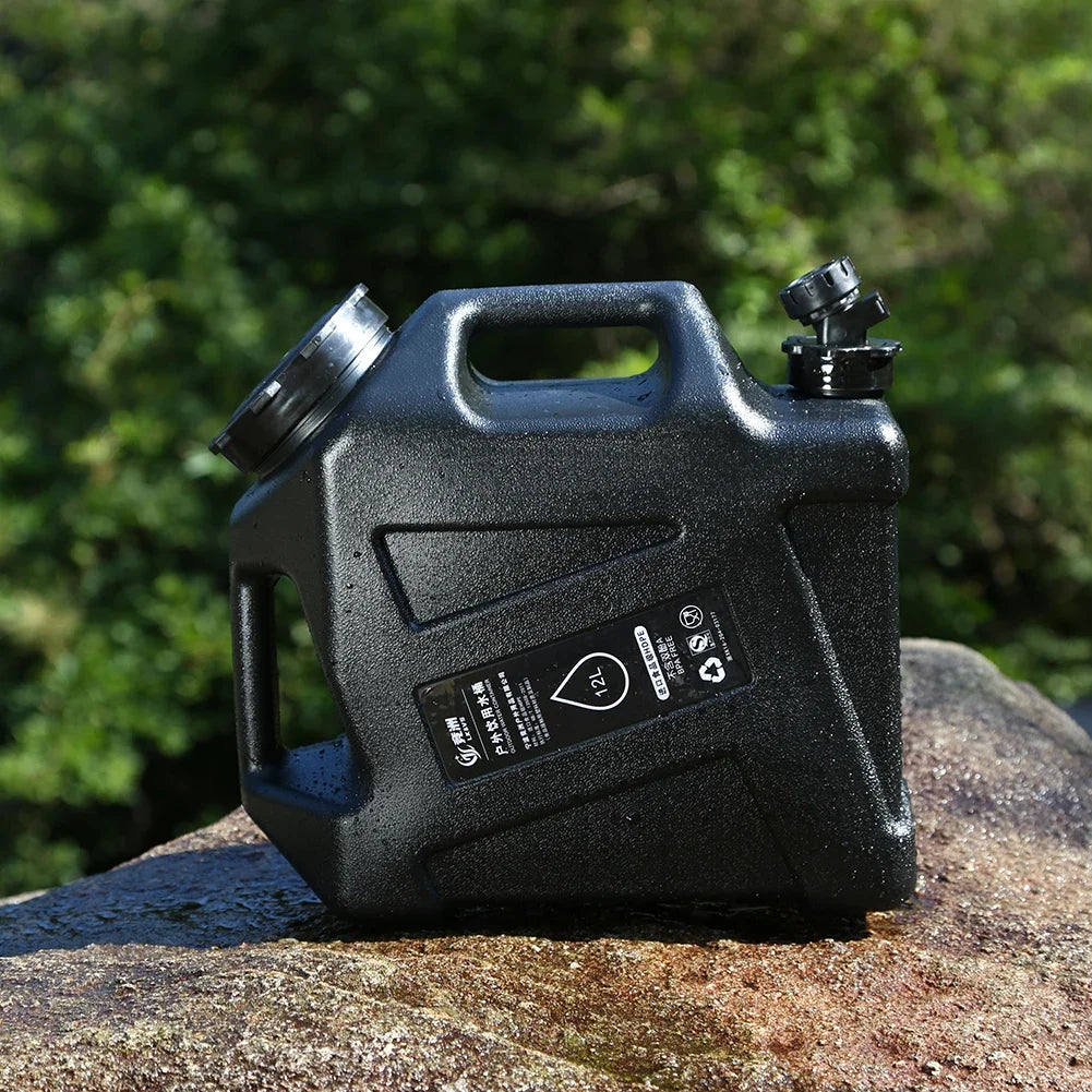 12L Camping Water Container Outdoor Water Bucket Large Capacity Portable Water Bag Detachable Faucet Picnic Drive Water Tank