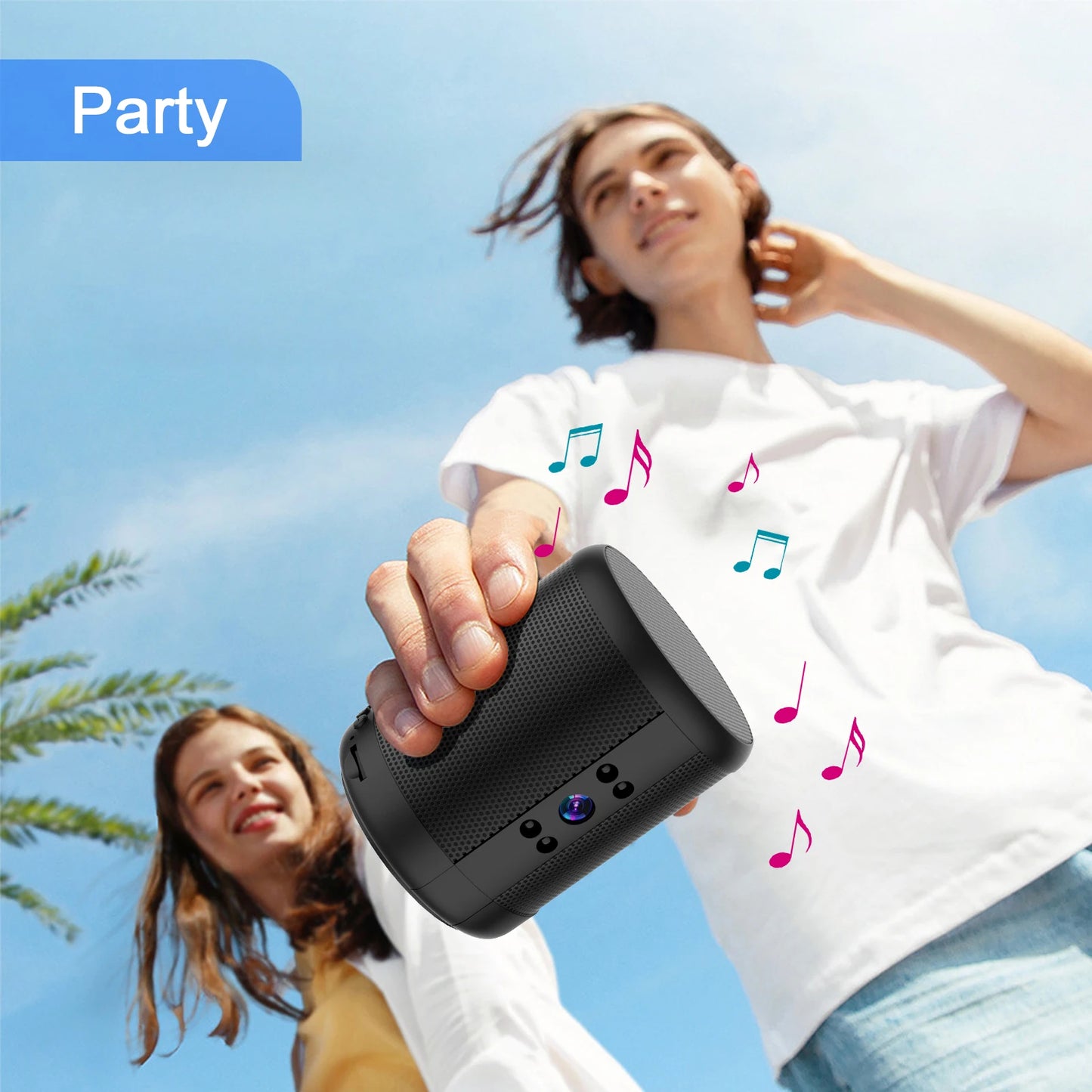 4K HD Mini Home Security Surveillance Camera WiFi Bluetooth Speaker Two-Way Remote Intercom Night Vision Battery Operated