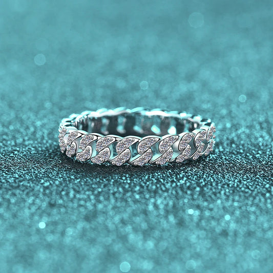 NeeTim Full D Color Moissanite Wedding Band Ring 925 Sterling Silver Lab Diamond Eternity Bands Engagement Rings for Women