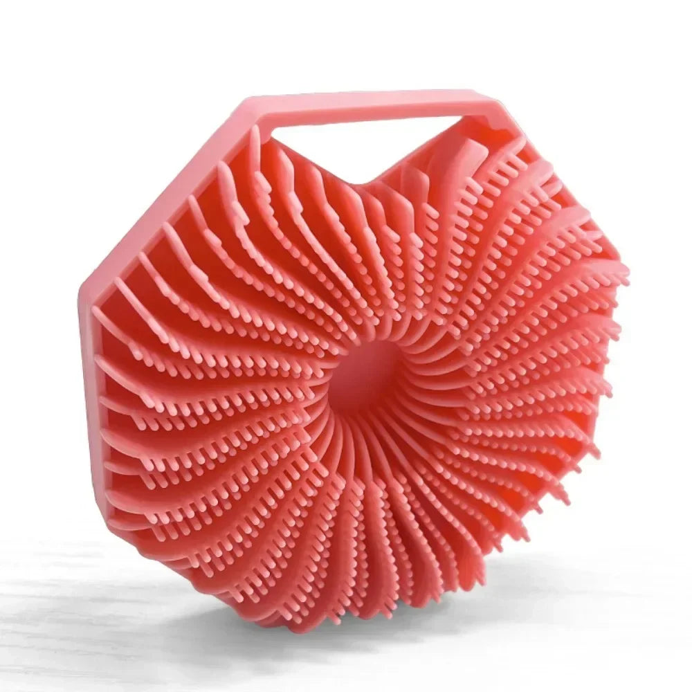 Silicone Body Brush for Showering Foam Shower Exfoliating Bath Massage Brushes Polygonal Handheld Body Scrubber Skin Cleaning