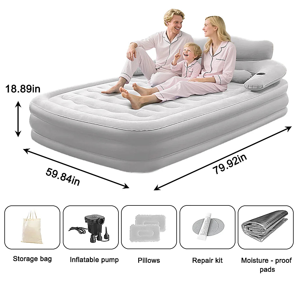2 Person Automatic Inflatable Mattress For Home Outdoor Camping Rest Sleeping Bed Car Air Cushion Portable Folding Lazy Sofa Mat
