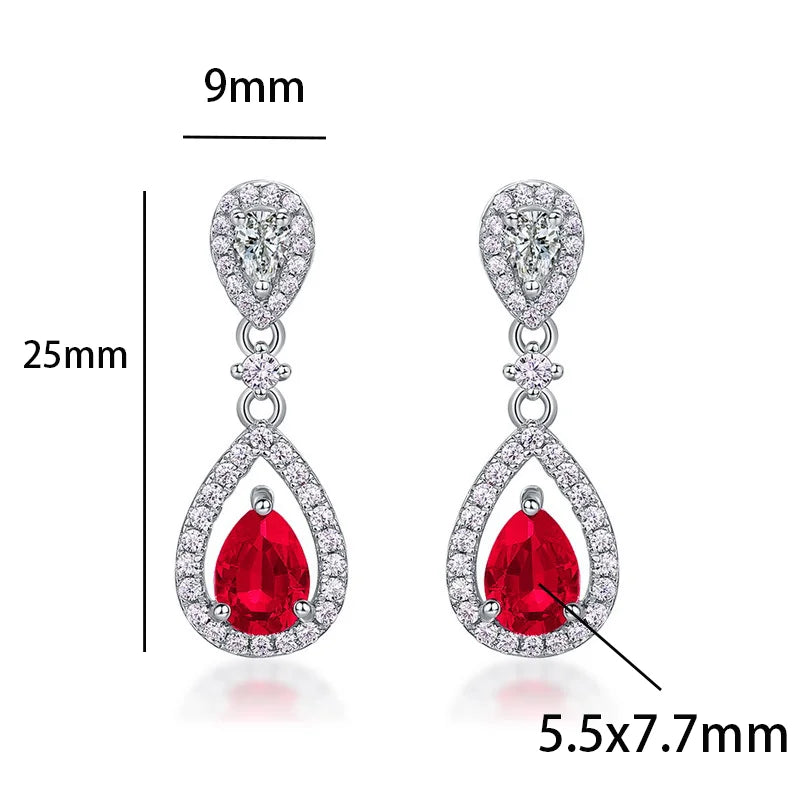 OEVAS Vintage Lab Grown Emerald Earrings for Women High Carbon Diamond earrings 100% 925 Sterling Silver Fine Jewelry Gift