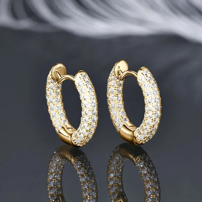 IOGOU 925 Sterling Silver Full Moissanite Diamond Earrings for Women Men Ice Out Hoop Earrings Fine Jewelry 2025 Hip Hop Fashion
