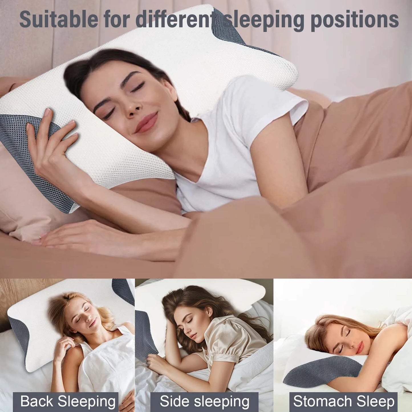 1 pcs Memory Foam Bed Orthopedic Pillow Neck Protection Slow Rebound Memory Pillow Butterfly Shaped Health Cervical Neck