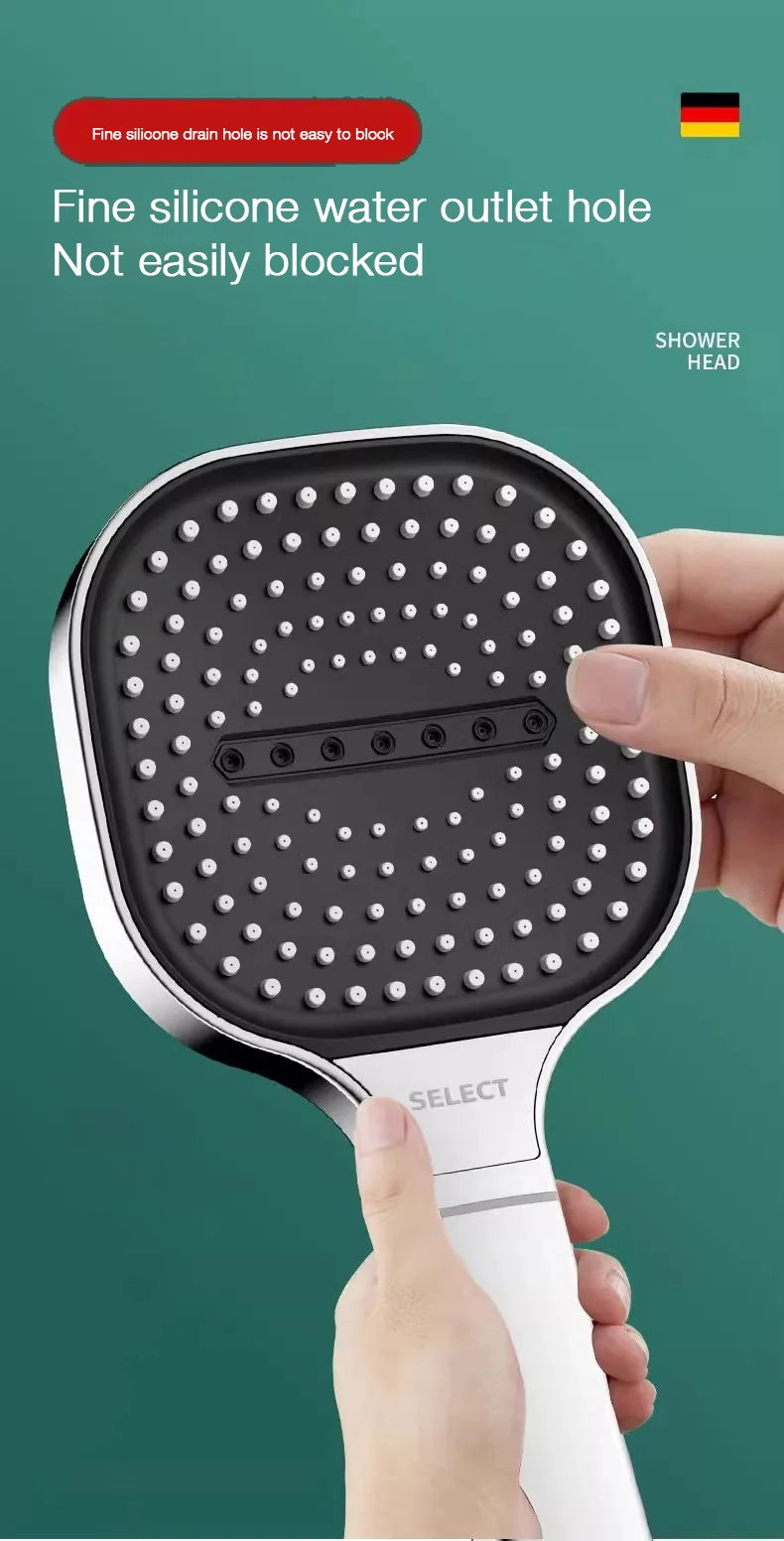 13cm Large Panel Nozzle 3 Modes Shower Shower Head High Pressure Water Massage Shower Head With Filter Element Sets