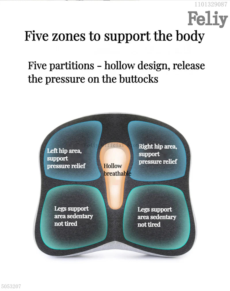 Memory Foam Car Seat Support Waist Cushion Massage Lumbar Orthopedic Pillow Office Chair Buttock Cushion Pain Relief Pillow Sets