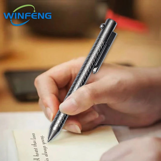 Bolt Action Titanium Alloy Tactical Pen Business Signature Pen Student Stationery Emergency Glass Breaker Self Defense Supplies