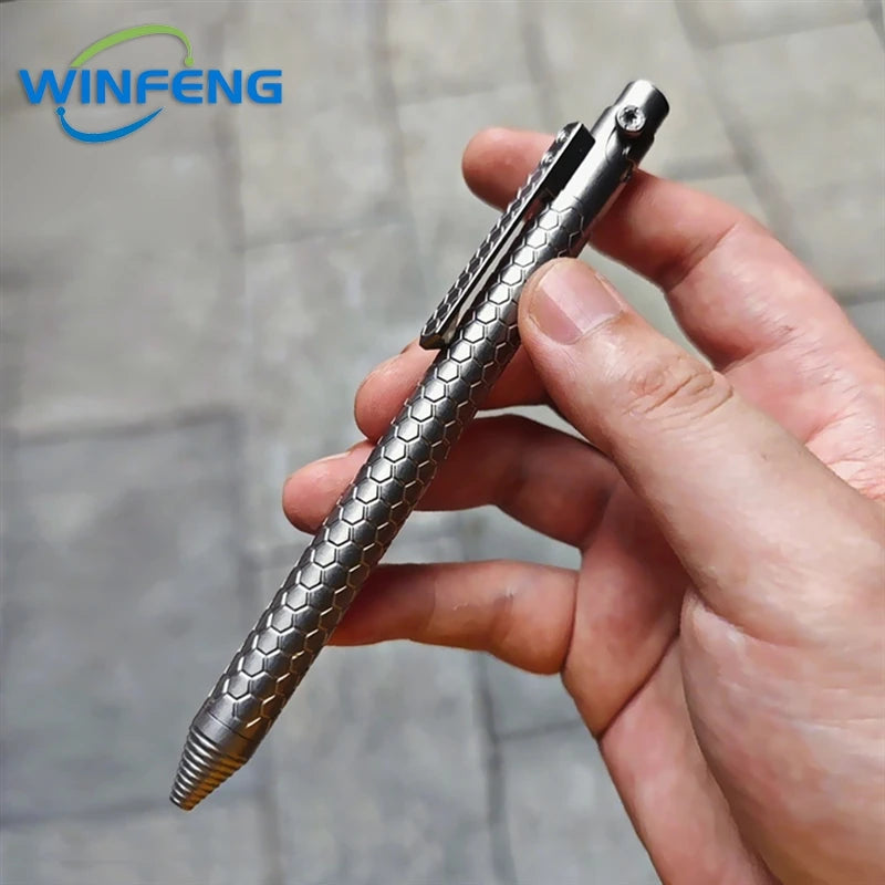 Bolt Action Titanium Alloy Tactical Pen Business Signature Pen Student Stationery Emergency Glass Breaker Self Defense Supplies