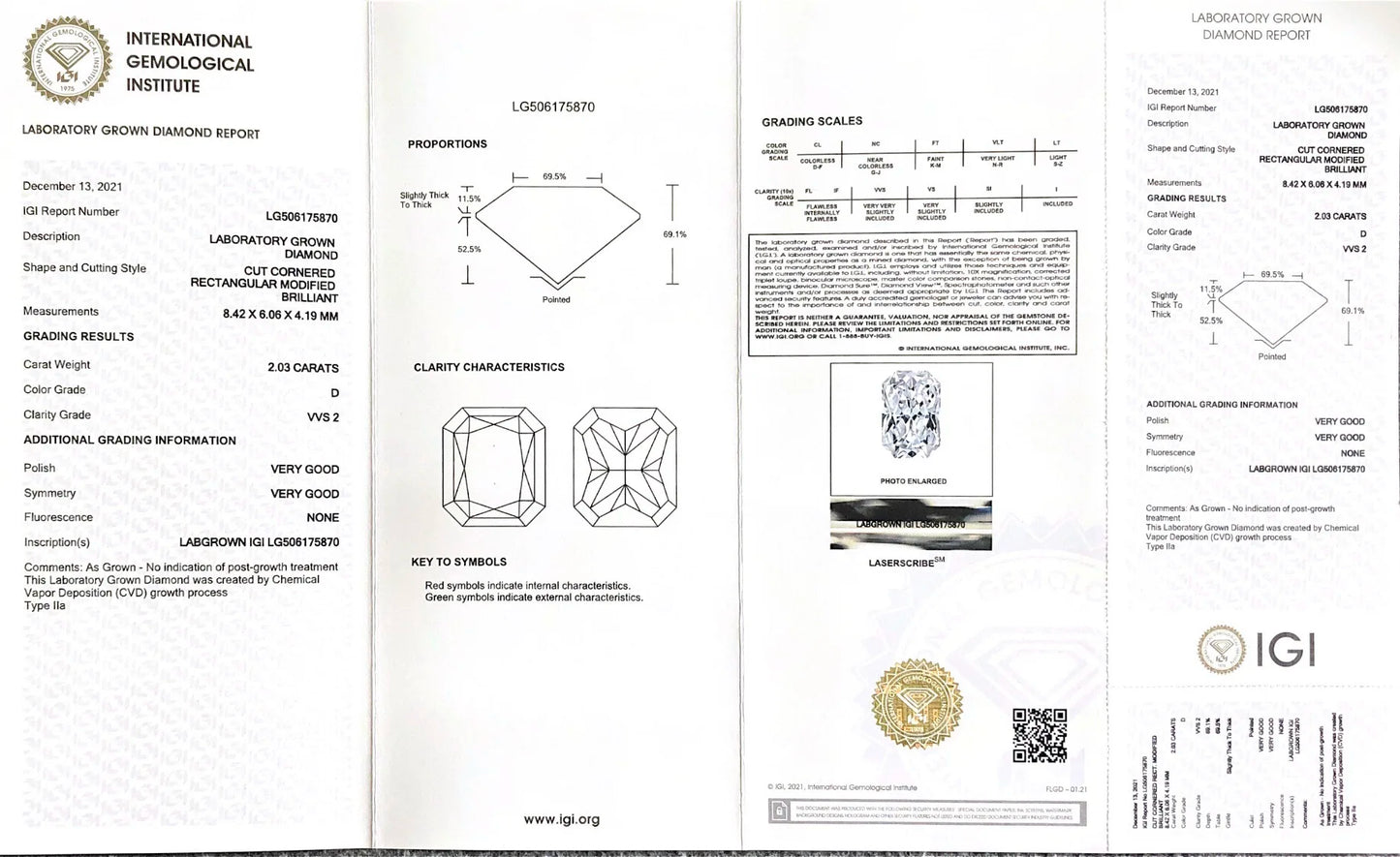 Diamanti Lab Grown Taglio Radiant con Certificato IGI