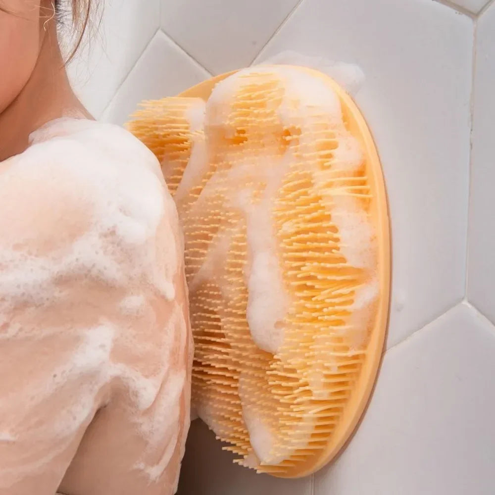 Silicone Rub Back Brush Bathroom Non-slip Wash Foot Pad Massage Shower Mat with Sucker Bath Massage Foot Exfoliating Brush Pad