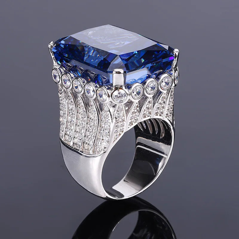 Jewelry S925 Full Body Silver High Carbon Diamond 80 Carat Luxury Inlaid Large Ring Main Stone 18 * 23 Women's Jewelry