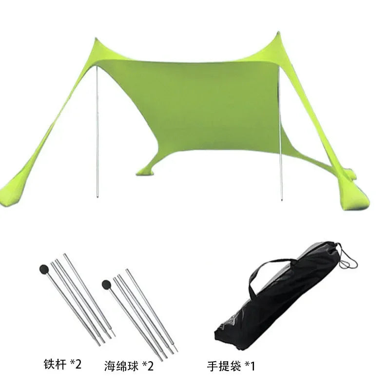 Outdoor Beach Tent Portable Camping Sun Shelter UPF50+ Family Seaside Travel Tent Outdoor Windproof One-piece Beach Canopy