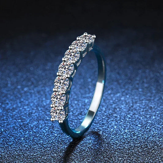 NeeTim 3mm Moissanite Ring for Women S925 Sterling Silver Rings with White Gold Plated Diamond Wedding Bridal Band Fine Jewelry