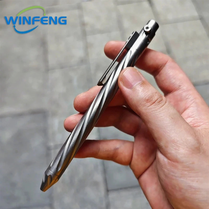 Bolt Action Titanium Alloy Tactical Pen Business Signature Pen Student Stationery Emergency Glass Breaker Self Defense Supplies
