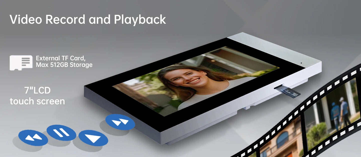 AN 2-Wire 7" Touch Screen Video Intercom Videocitofono WiFi Camera Doorbell Night Vision 1080P RFID Unlock Tuya Smart Home D41