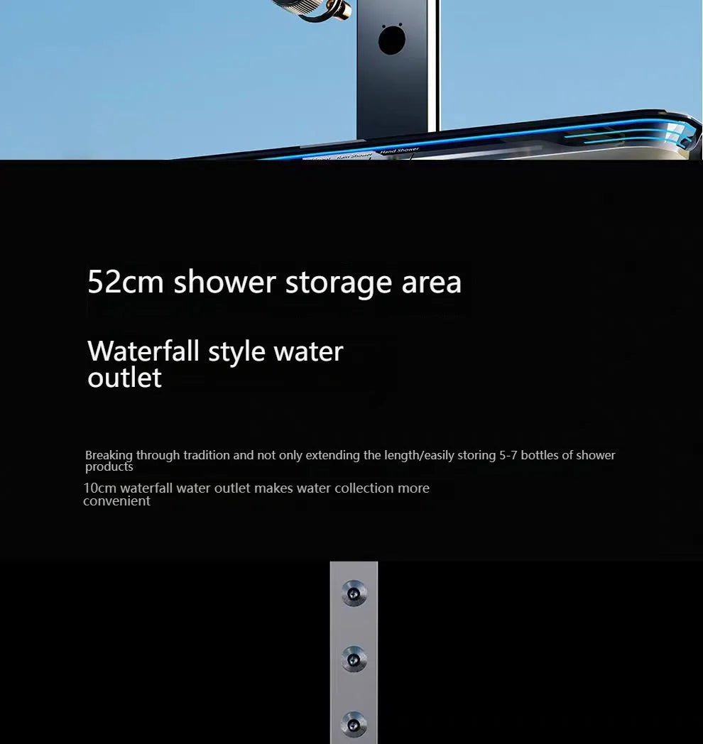 Digital Display Piano Key Waist Spray Shower Set Grey Shower System Set Bathroom Bath Booster Sprayer
