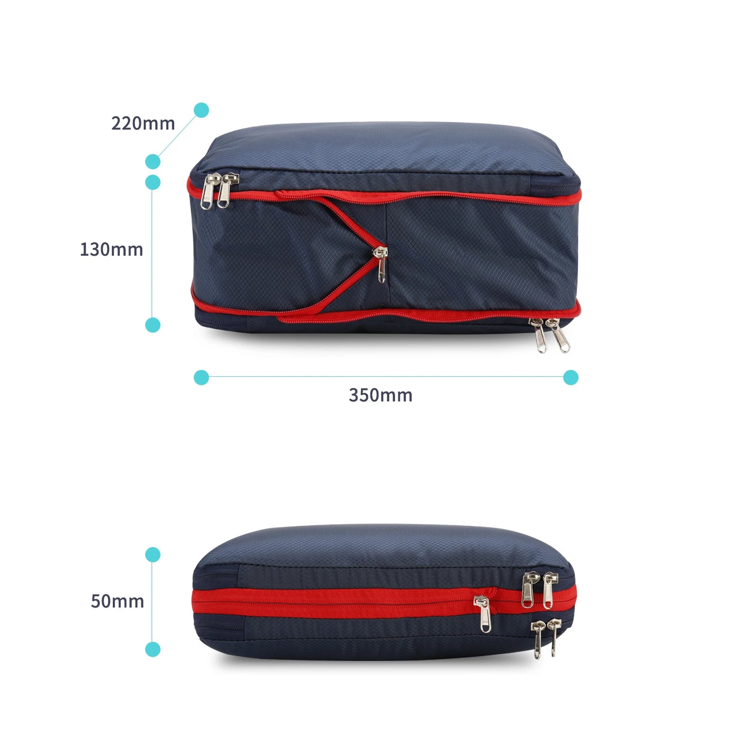Nylon Travel Compression Packing Cubes Double Layer Portable Pouch Zipper Waterproof Storage Bags for Clothing Shoes Suitcases