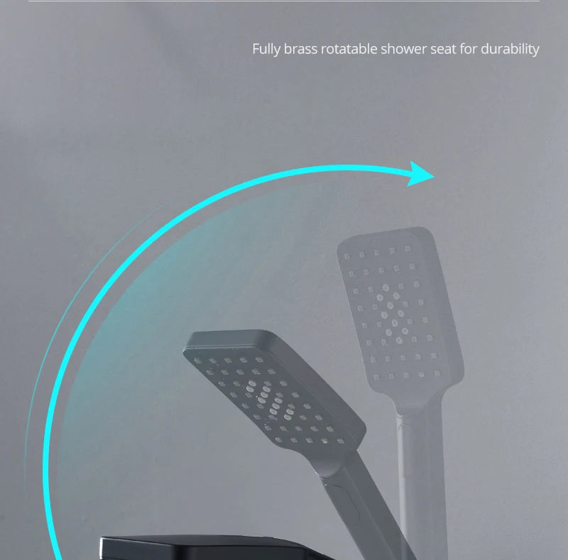 Bathroom 20inch 50x50cm Shower Head Panel Faucet Rain Mist Laterfal Jets Thermostatic Valve Mixer System SPA Massage Set