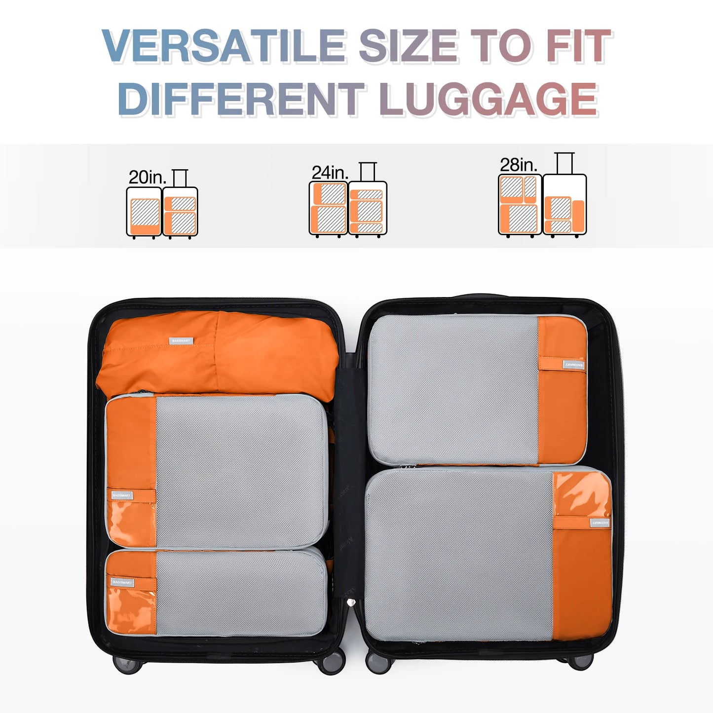 BAGSMART Packing Cubes Compression Storage Bag Travel Lightweight Suitcase Organizer Accessories Luggage Organizer Travel Bag