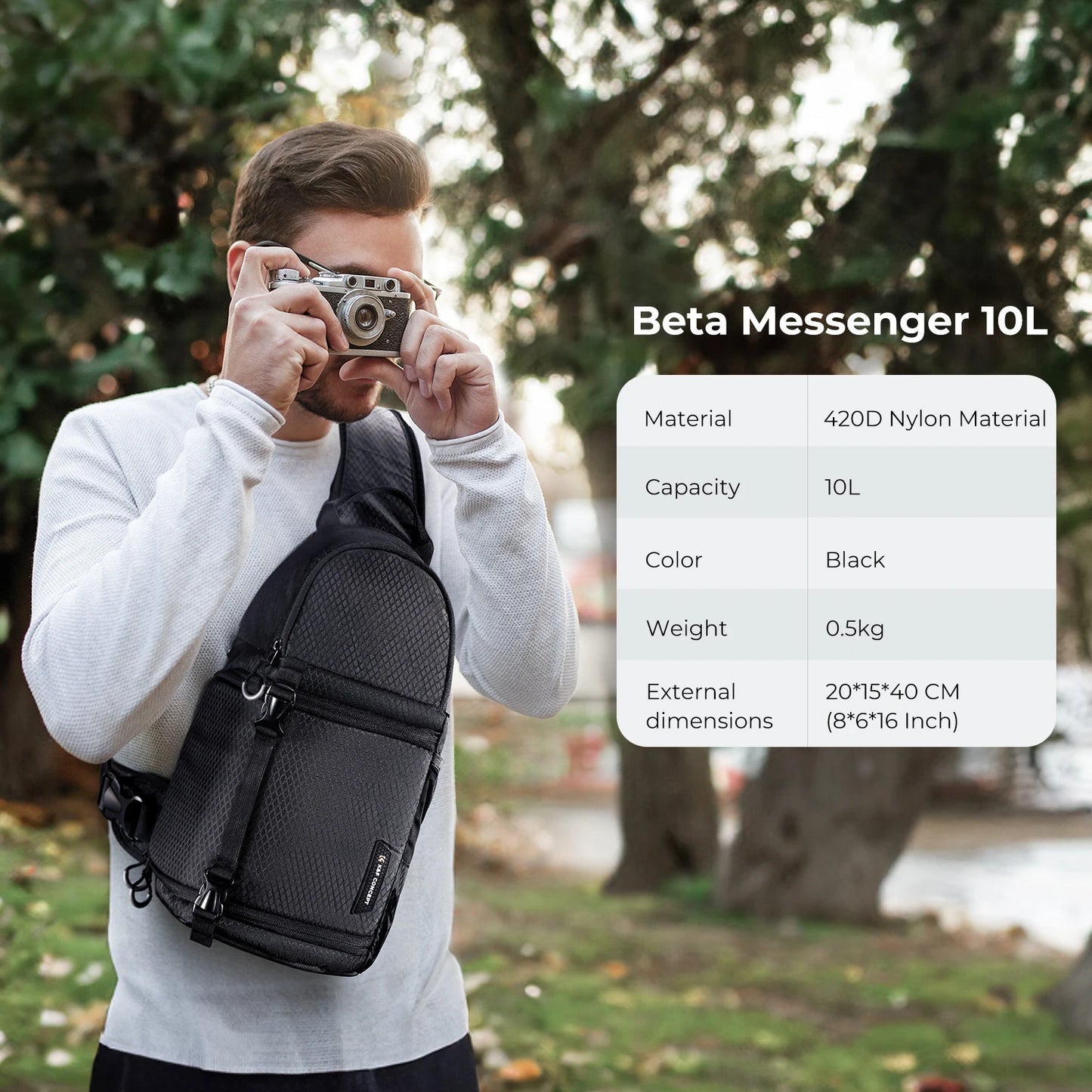 K&F Concept Camera bag Photography Backpack 10L Waterproof Camera Sling Backpack DSLR/SLR Camera Case Sony Fuji Photography Bags