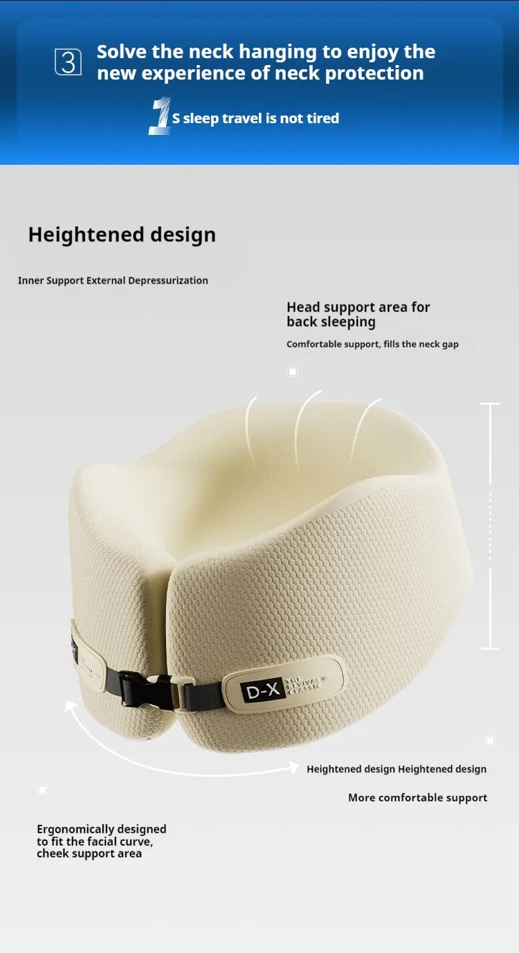 Travel Pillow U-Shape Pure Memory Foam Neck Pillow For Airplane Office Nap Cervical Pillows Flight Sleeping Head Neck Support