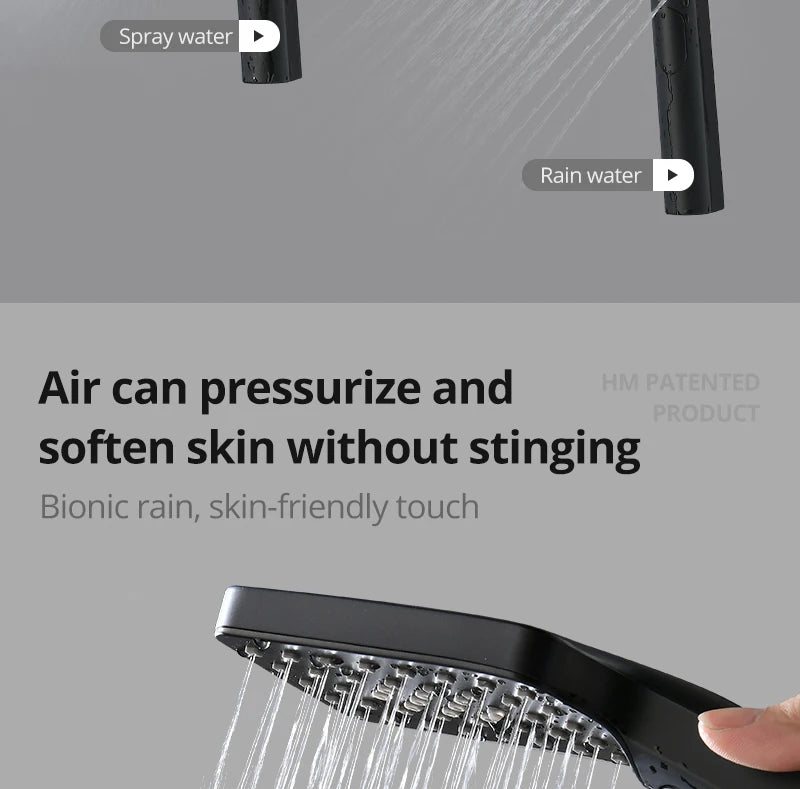 Bathroom 20inch 50x50cm Shower Head Panel Faucet Rain Mist Laterfal Jets Thermostatic Valve Mixer System SPA Massage Set