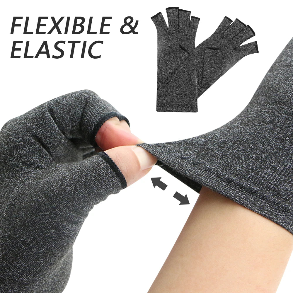 1 Pair Compression Arthritis Gloves Premium Arthritic Joint Pain Relief Hand Gloves Therapy Open Fingers Compression Gloves