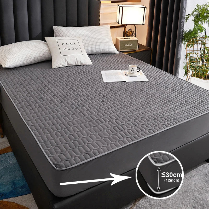 Waterproof Thicken Mattress Cover Quilted Latex Mat Bed Covers Pad Skin-Friendly Fitted Sheet Protector Bedspread150/160/180x200