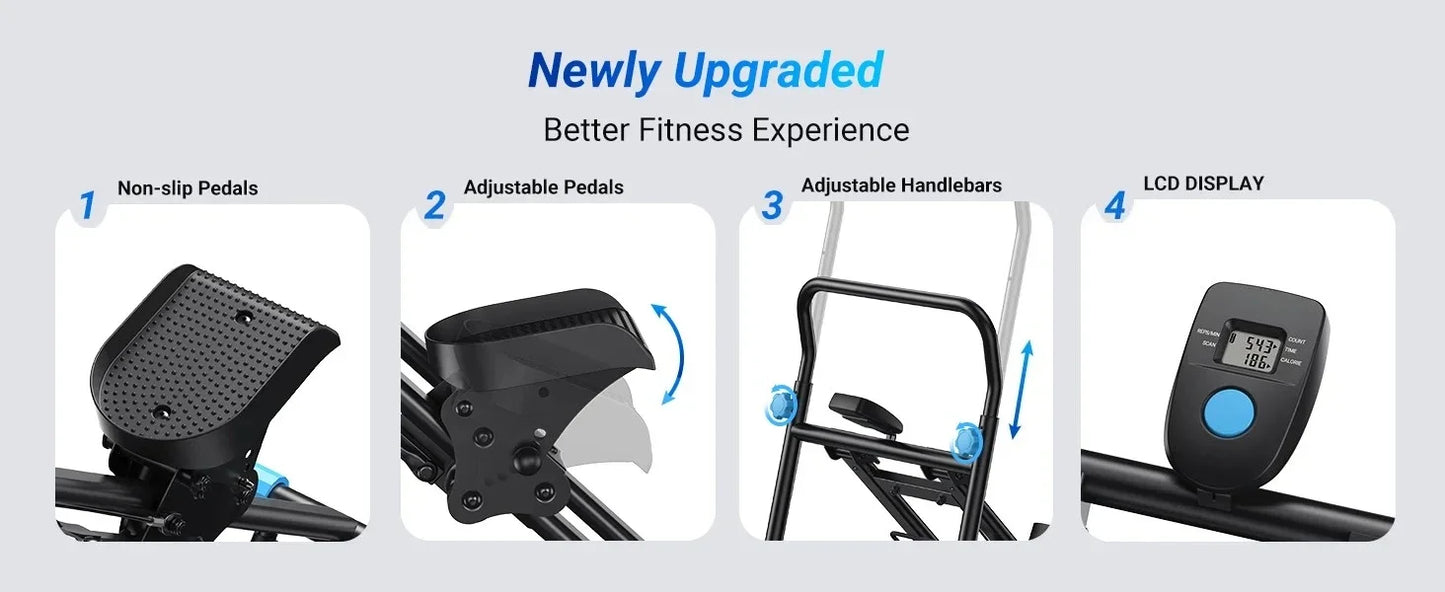 Compact Folding Cardio Stepper Stair Stepper for Home Gym Exercise, New Version Vertical Climber Machine Full - Body Workout