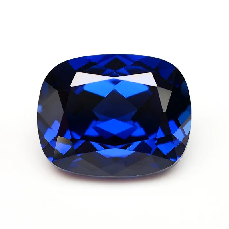 Zaffiro Royal Blue Lab Grown Taglio Cuscino Allungato Certificato