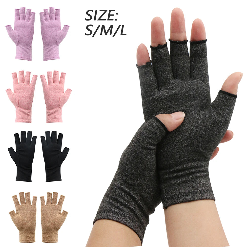1 Pair Compression Arthritis Gloves Premium Arthritic Joint Pain Relief Hand Gloves Therapy Open Fingers Compression Gloves