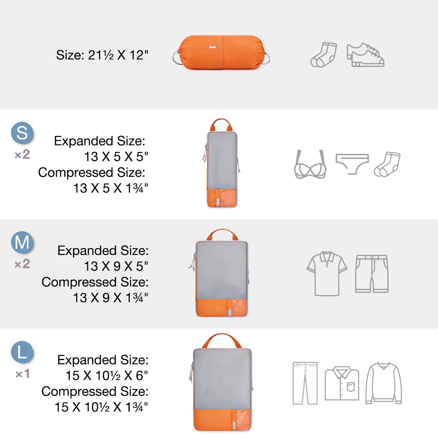 BAGSMART Packing Cubes Compression Storage Bag Travel Lightweight Suitcase Organizer Accessories Luggage Organizer Travel Bag