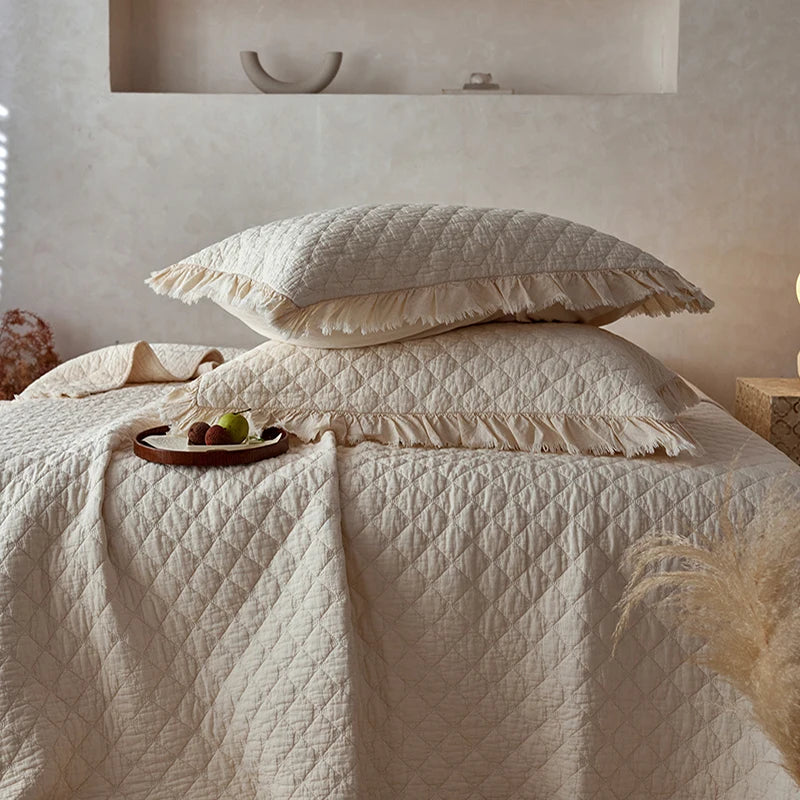 Washed Pure Cotton Versatile Quilted Bedspread Summer Quilt Blanket Bed Cover Mattress Topper Coverlet Bed Sheet With Pillowcase