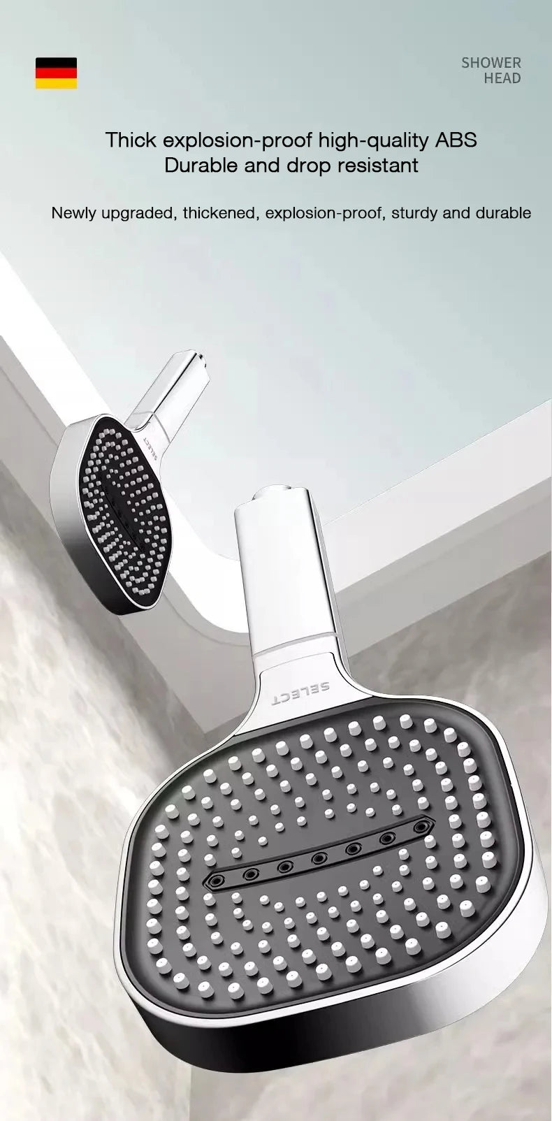 13cm Large Panel Nozzle 3 Modes Shower Shower Head High Pressure Water Massage Shower Head With Filter Element Sets