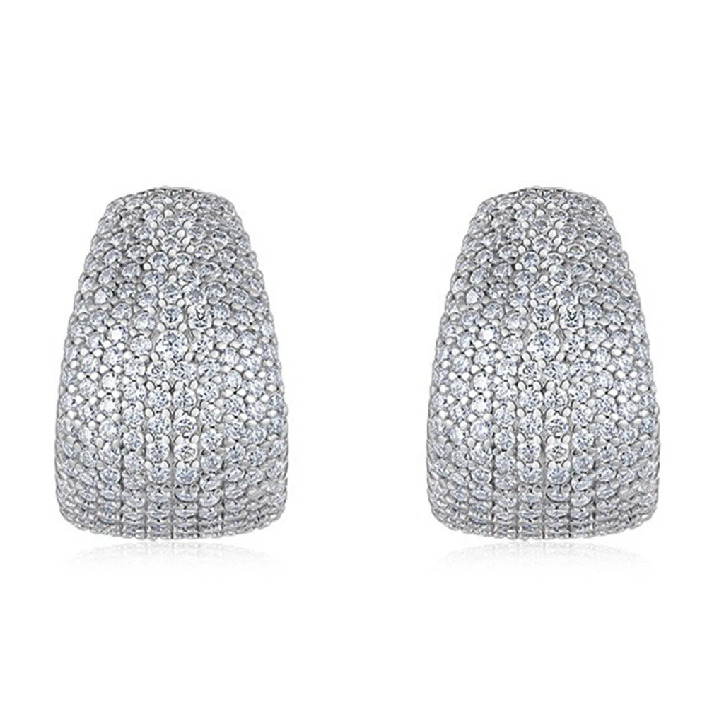 Wong Rain 925 Sterling Silver VVS1 3EX D Color Sparkling Real Moissanite Diamonds Gems Personality Earrings Studs Fine Jewelry