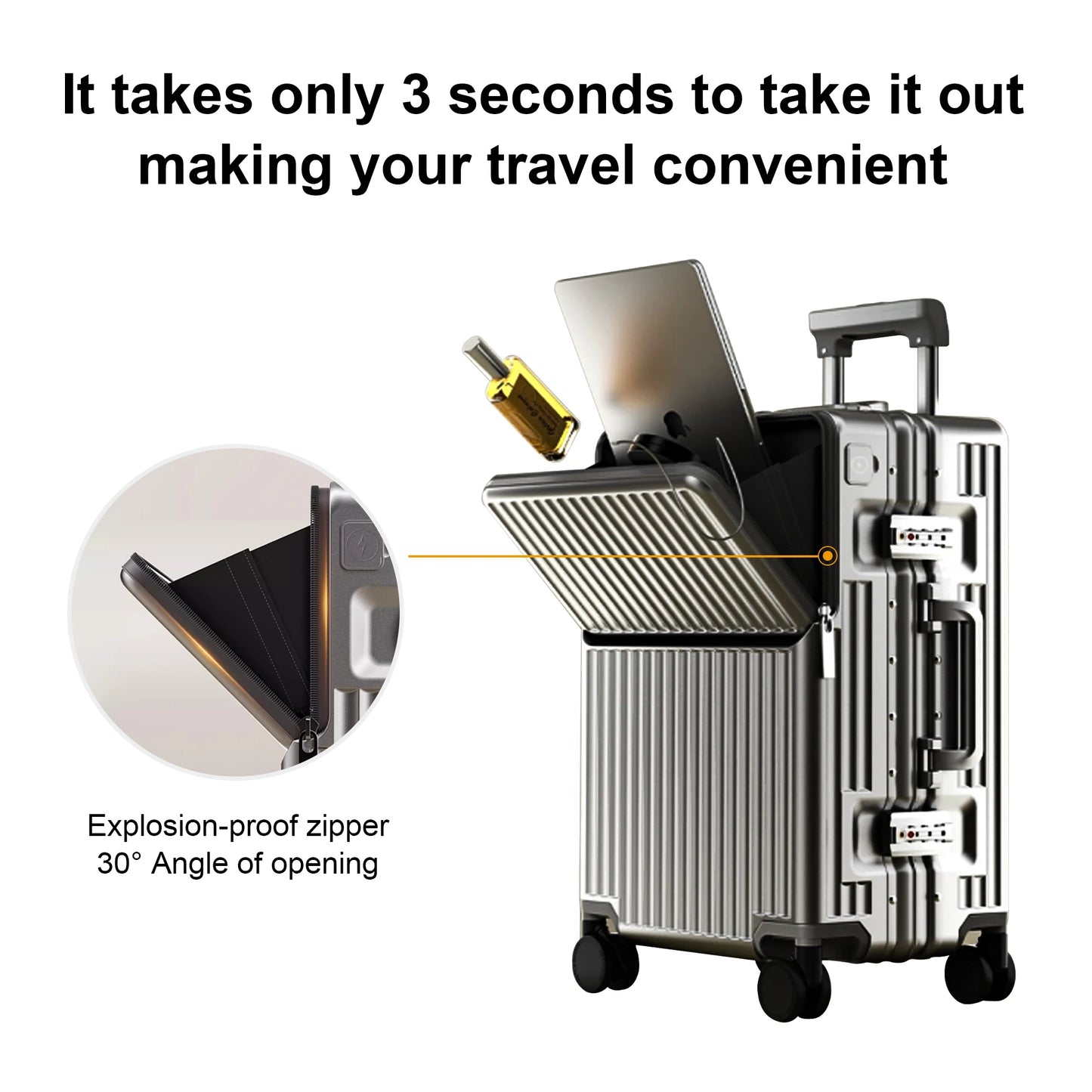 AIWEINY 2025Hard Shell Luggage 20 Inch Travel Luggage, Carry-On Luggage Spinner TSA with Lid, PC+ABS Aluminum Frame 20'' - 26''